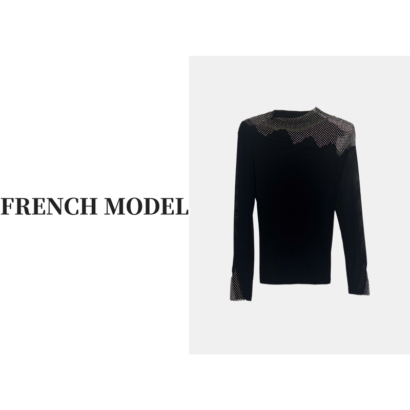 FRENCH MODEL 媛媛.2023秋装新款高端设计长袖T恤女打底40950184