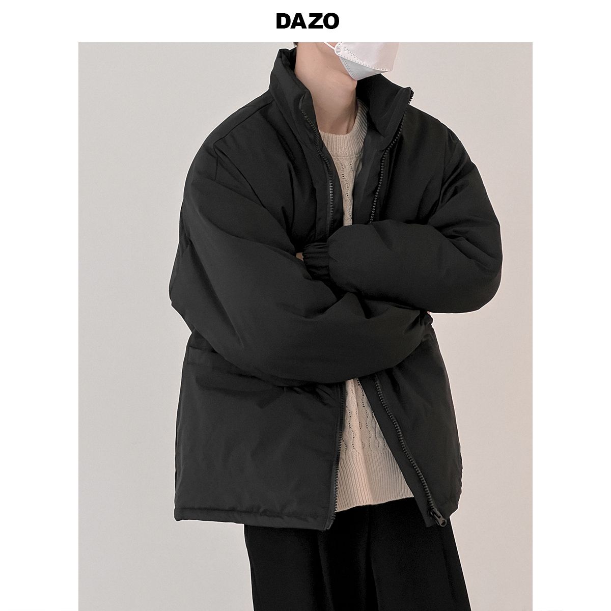 冬季轻薄棉服男立领棉衣2023新款休闲纯色棉袄宽松百搭冬装外套潮