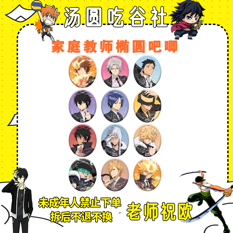 【家庭教师】椭圆金属闪吧唧徽章（盲盒代拆）