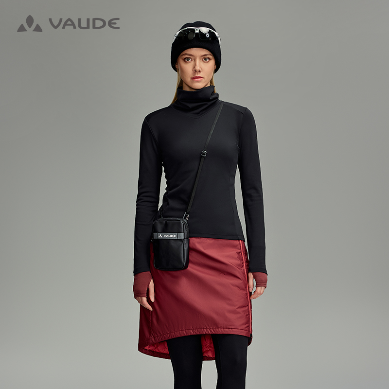 VAUDE巍德女款高领保暖速干半拉长袖T恤冬季弹力打底VG2432204