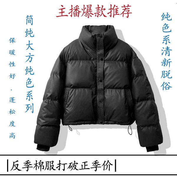 新款面包服棉服棉衣短款 立领时尚百搭显瘦休闲 干净保暖188