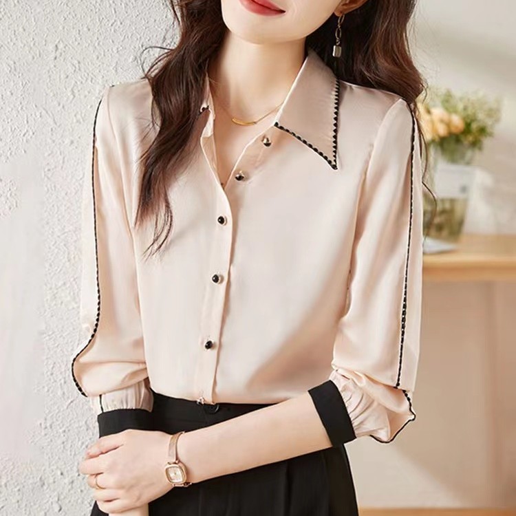 369--599秋季衬衫气质女装宽松型修身设计感洋气春秋衬衣泡