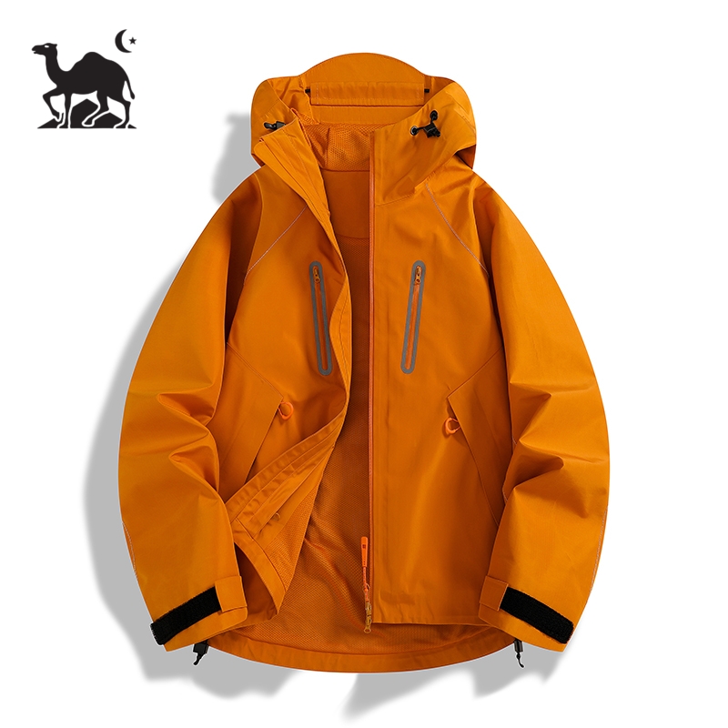 东方骆驼户外冲锋衣单层登山服男女徒步防风防水透气风衣外套E5