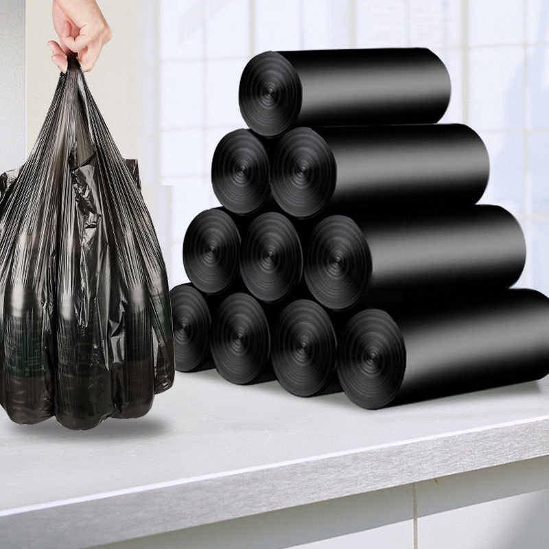 黑色垃圾袋家用手提式加厚办公室背心式厨房宿舍一次性清洁袋批发