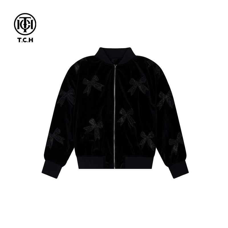 TCH服饰店播-秋冬新款开衫外套夹克女情侣拉链衫T72C166020