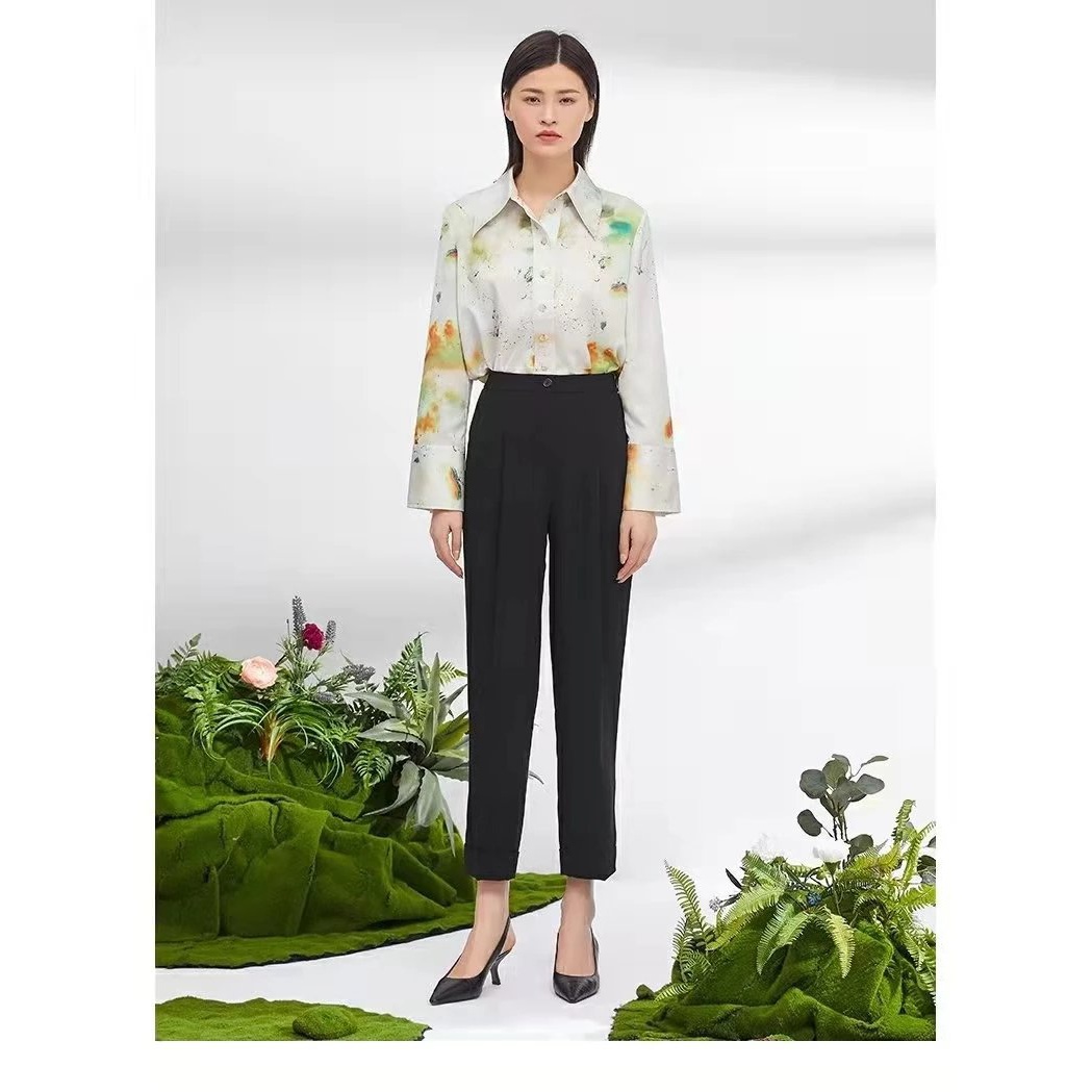 哥弟夏季新款黑色八分烟管裤1100100