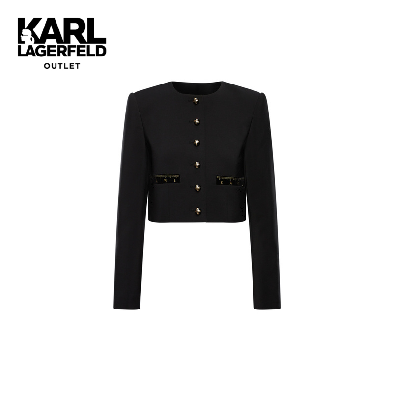 【优价】KRAL LAGERFELD卡尔拉格斐小香风气质金色纽扣外套E23L1577