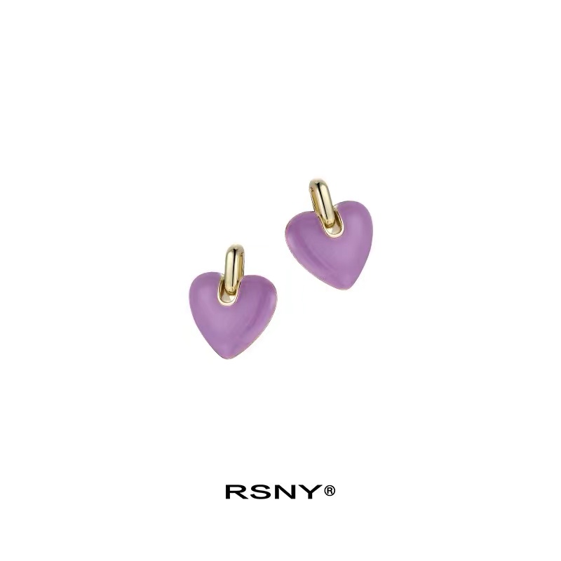 RSNY 铜合金耳饰 桃心耳环#952小众爱心气质高级简约ins