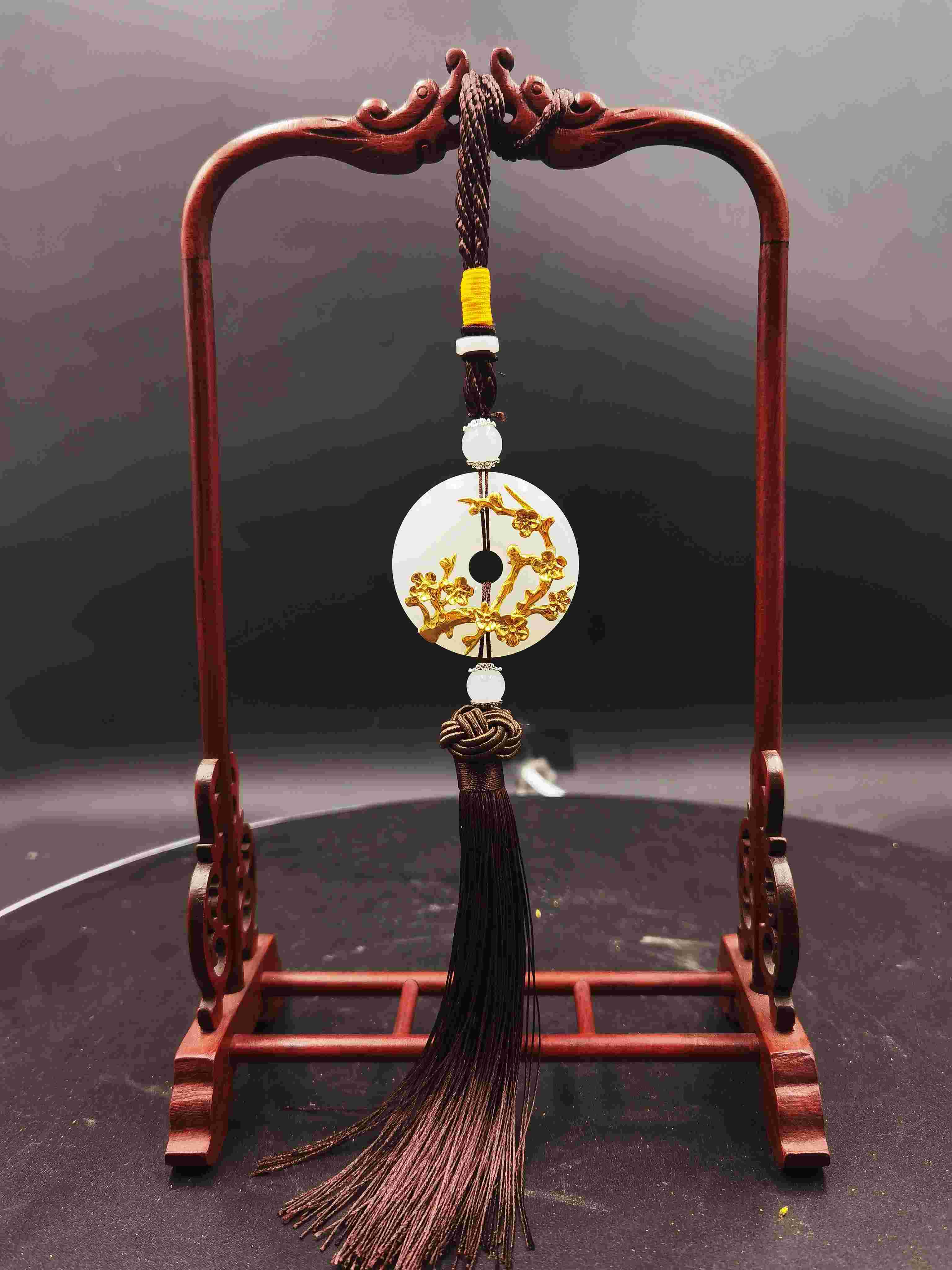 汽车挂件玉石平安扣吊坠