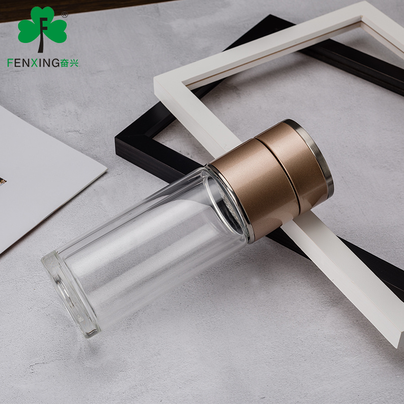 奋兴茶水分离泡茶杯男女士便携防漏单双层加厚水杯礼盒装送礼杯子