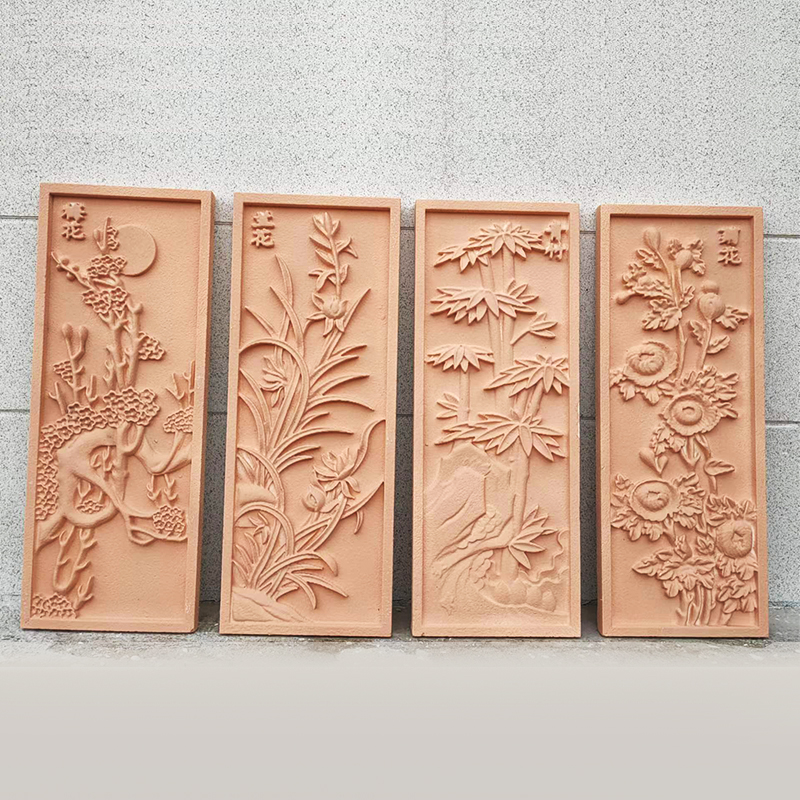 梅兰竹菊浮雕EPS·发泡陶瓷装饰挂件尺寸可定制