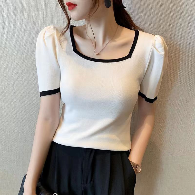 百搭小方领T恤，图片不是实物以直播间过款为主，不要乱拍