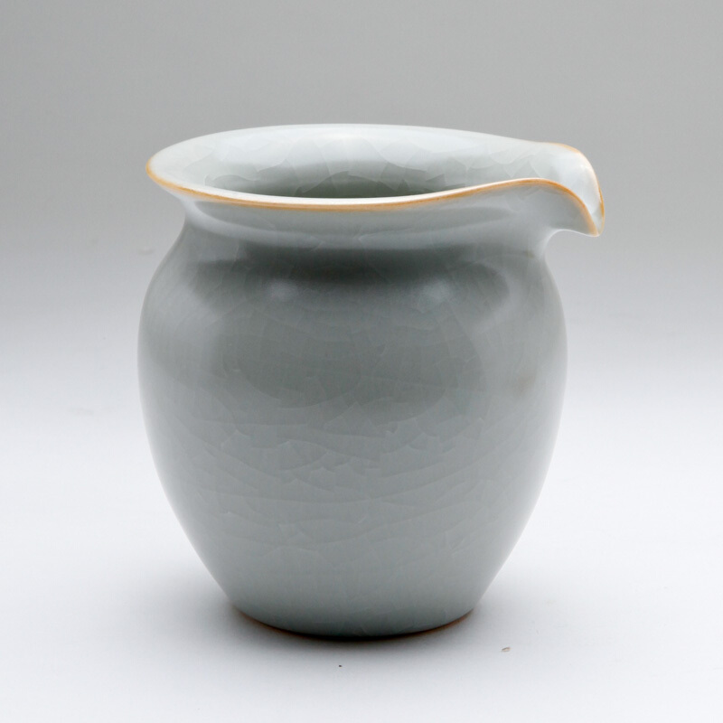 柏采窑汝窑功夫茶道自然开片冬青釉IR115E公道杯御茶 约2