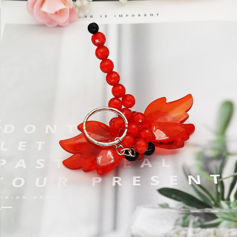 手工经典串珠蜻蜓钥匙扣小挂件饰品可爱时尚精致成品纯手工优选