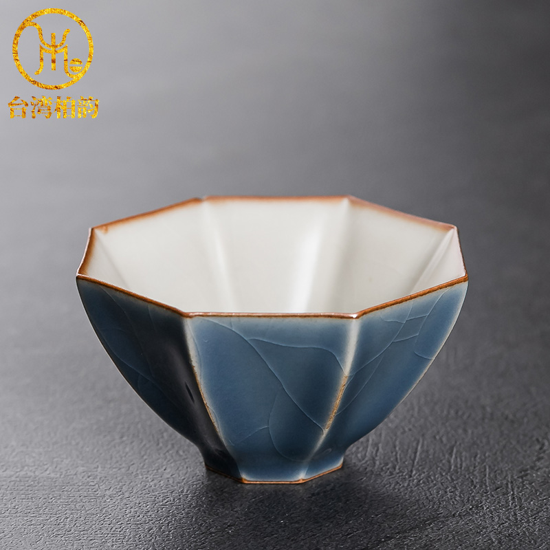 柏韵邱卫国八仙杯汝窑开片可养冰裂汝瓷主人杯普洱茶杯品茗杯茶碗