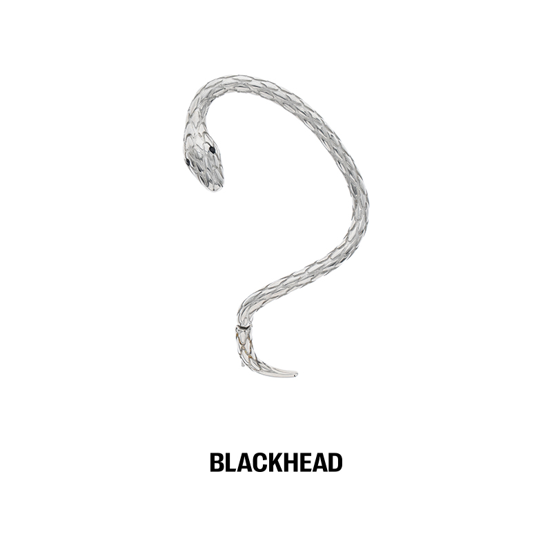 BLACK HEAD/黑头 钛钢耳饰 缠绕蛇形免穿刺耳挂