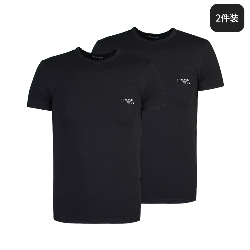 Emporio Armani/安普里奥·阿玛尼男款休闲短袖T恤两件装百搭半袖