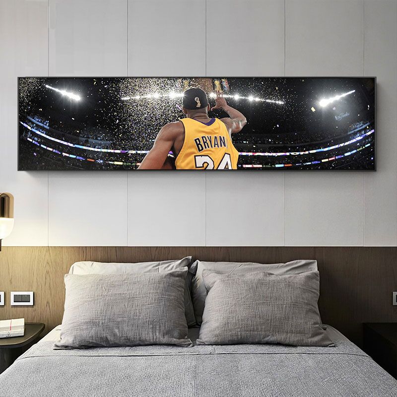 NBA球星科比乔丹詹姆斯相框海报篮球装饰画男孩卧室床头挂画壁画
