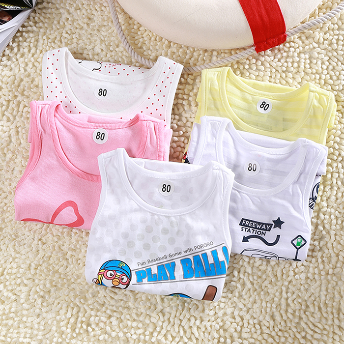 宝宝背心纯棉男女童护肚婴儿打底内衣宝宝无袖T恤小孩内穿吊带衫