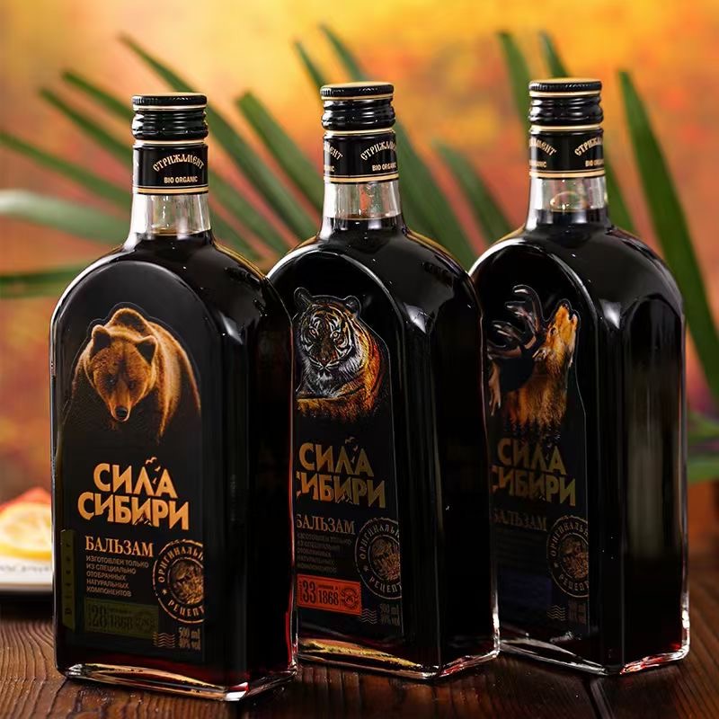 （虎鹿熊3瓶）俄罗斯进口巴一戈尔虎鹿熊配制酒500ml