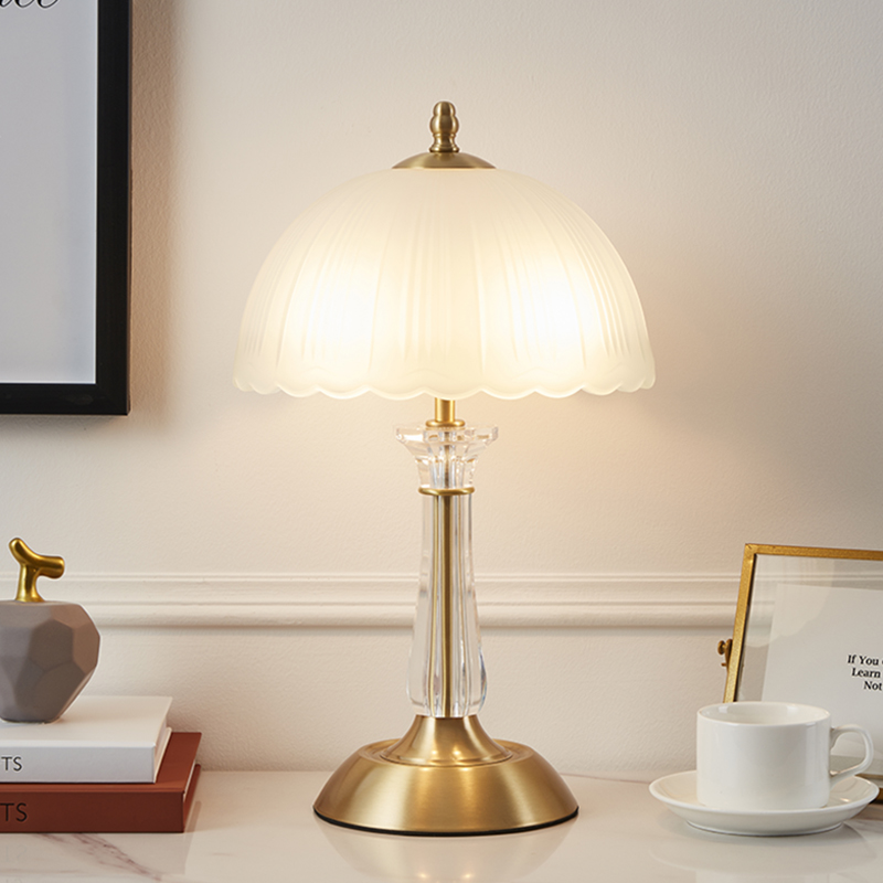 卧室床头灯现代简约调光北欧护眼铜台灯欧式书房暖光轻奢调光ins