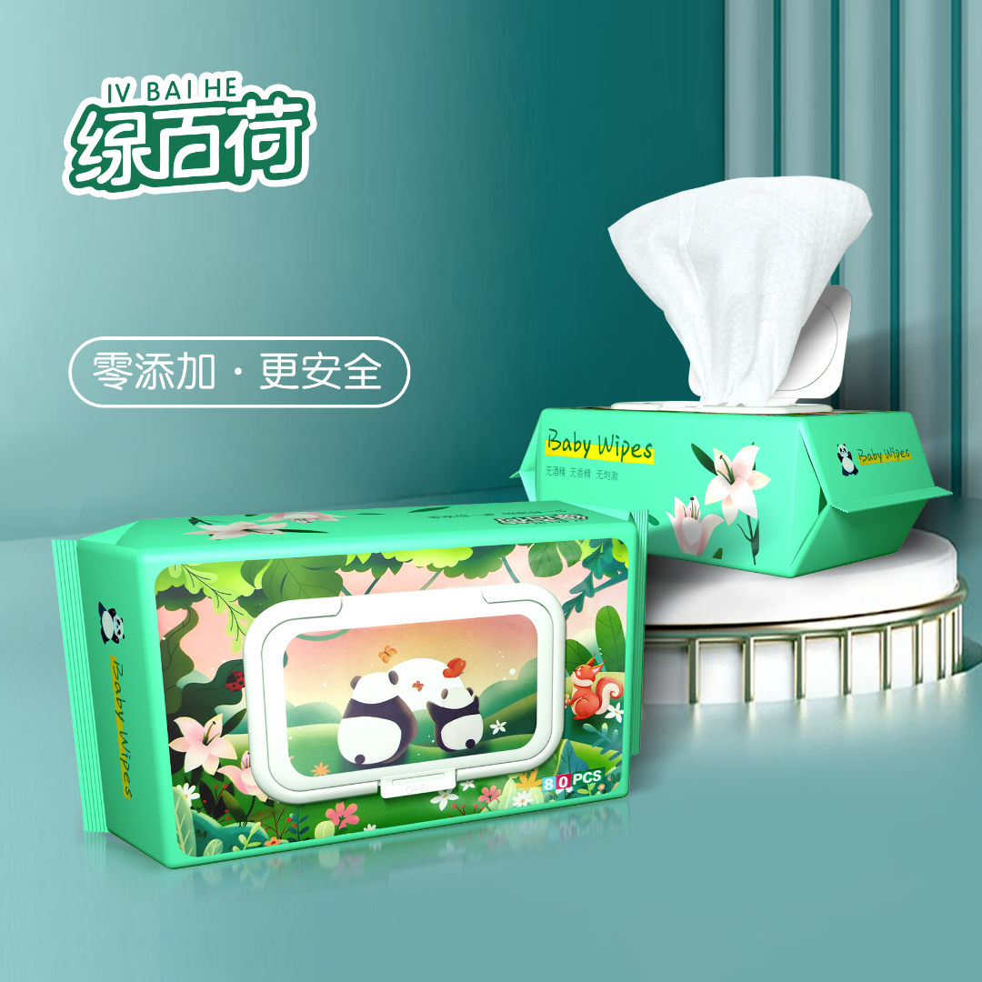 lvbaihe/绿百荷5大包400抽婴幼儿湿巾手口屁屁专用湿纸巾加大加厚