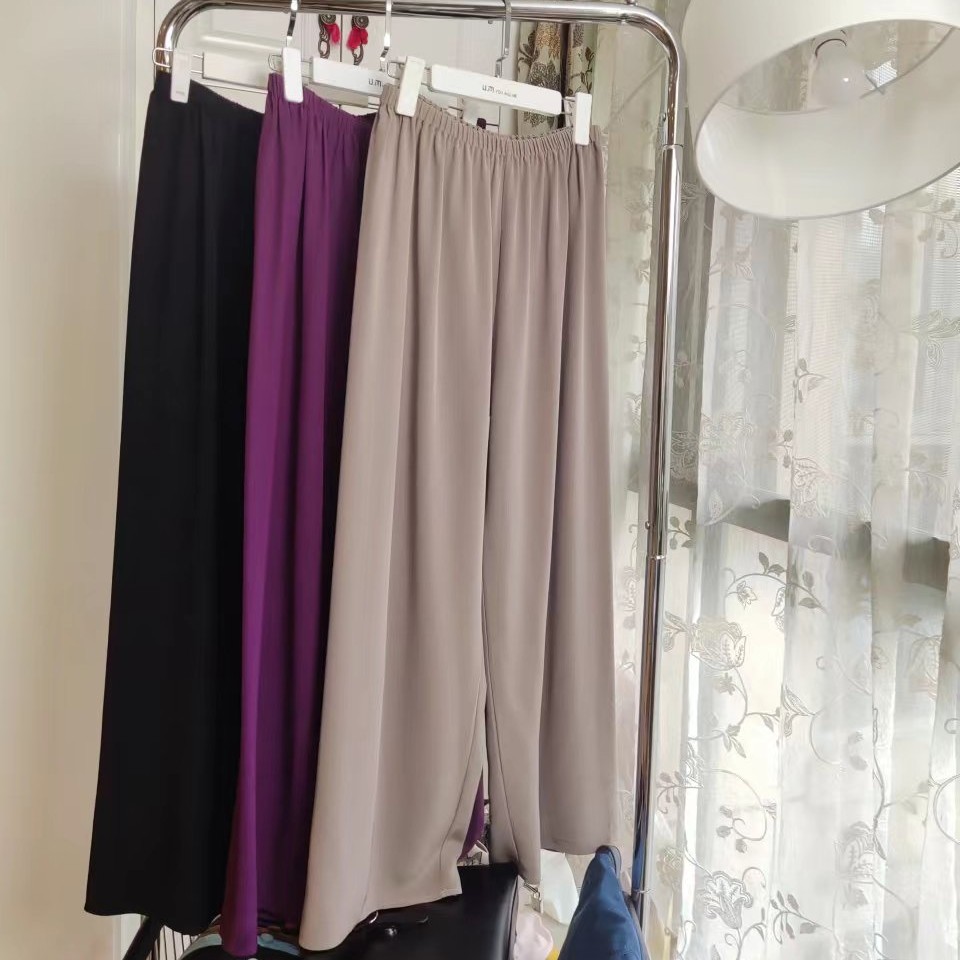 醋酸休闲直筒凉凉裤