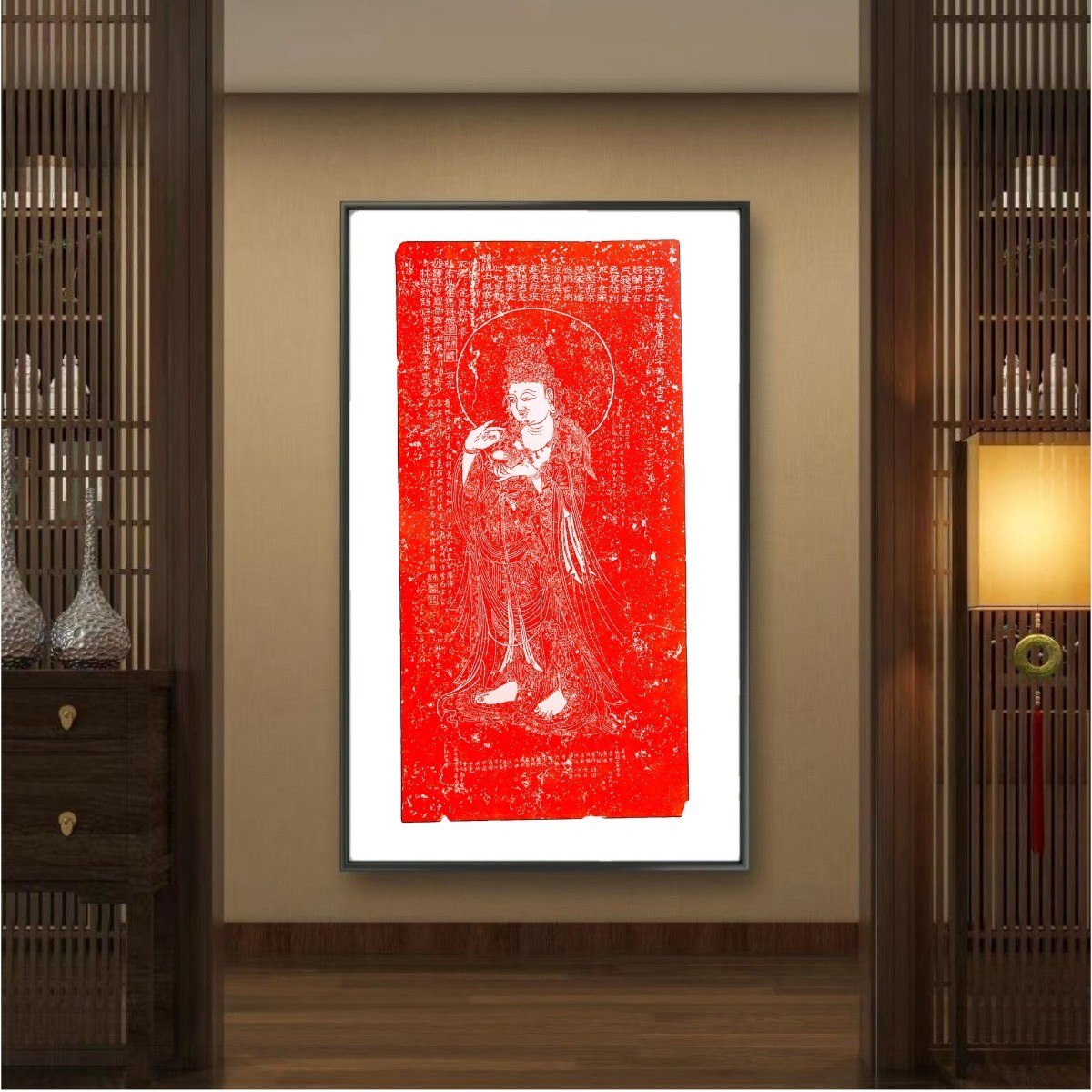 【拓本纪】观音大士拓片 纯手工拓片 非印刷品 73*153cm