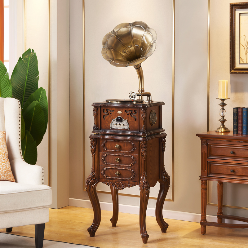 ODN/欧蒂诺美式复古多功能留声机老式黑胶唱片机欧式仿古蓝牙音响