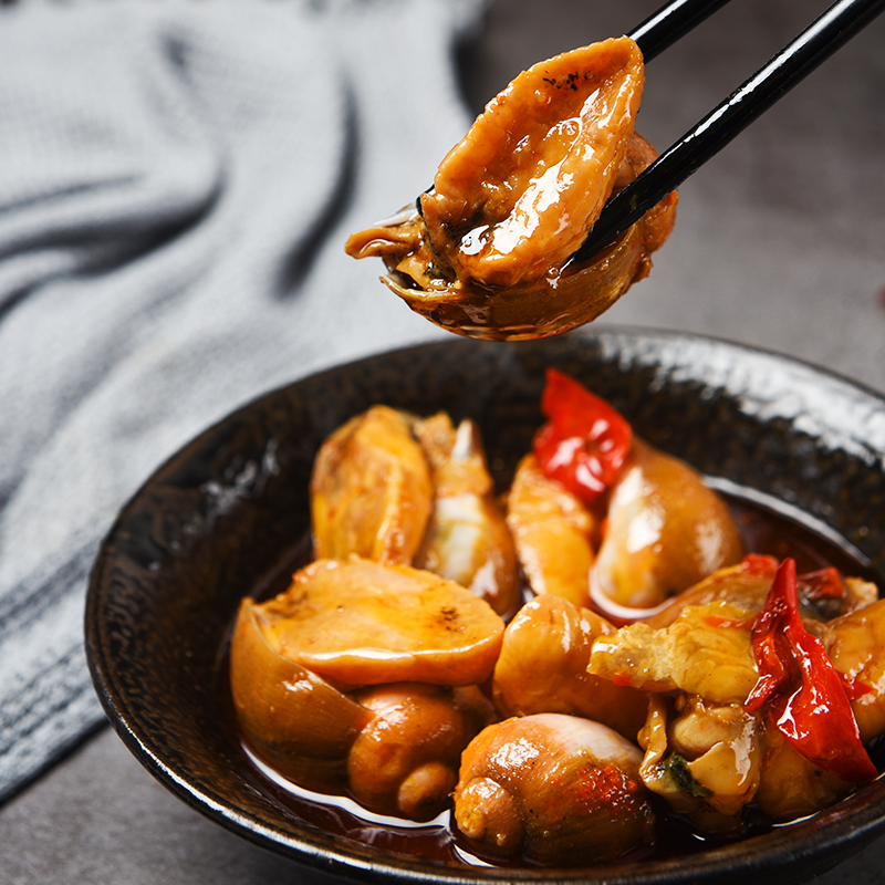 【顺丰】香辣鲍鱼螺老婆脚网红香辣猫眼螺即食罐装300g新鲜海螺海鲜商品图