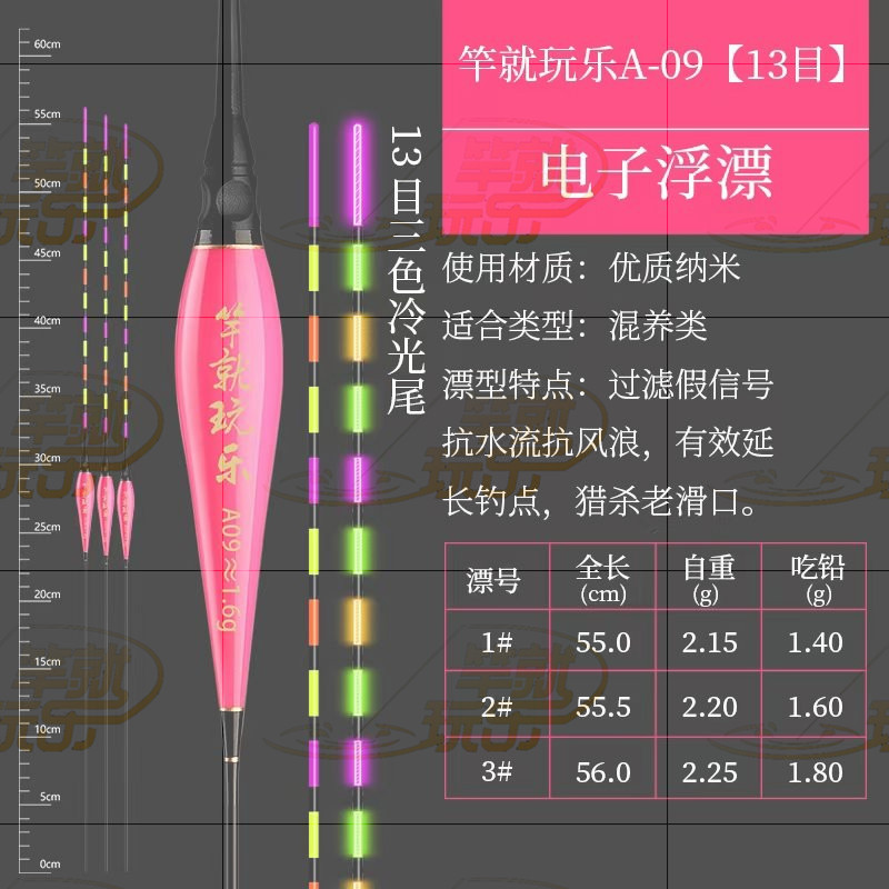 竿就玩乐A09手工纳米无铅跑铅电子浮漂优质