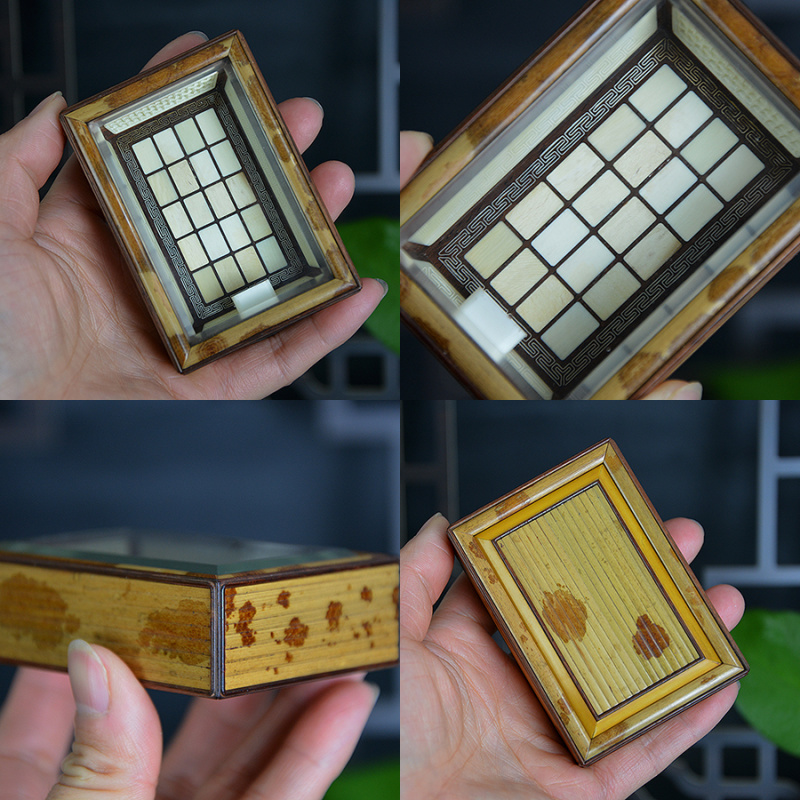 张圣林内嵌银丝猛犸湘妃竹竹蛉盒 金钟盒