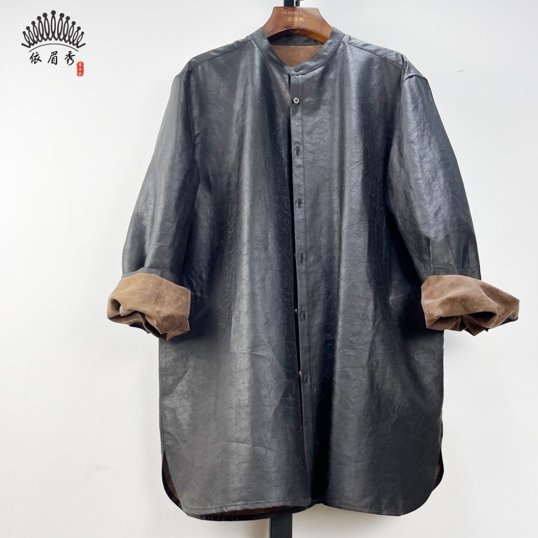 YIMEIXIU/依眉秀云纱龟裂纹中性款长袖上衣 62313外套