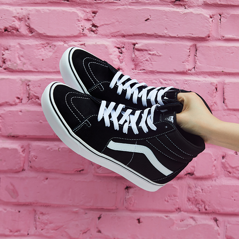 VANS范斯男女鞋SK8-HI 经典黑白高帮情侣滑休闲滑板鞋VN000D5IB8C