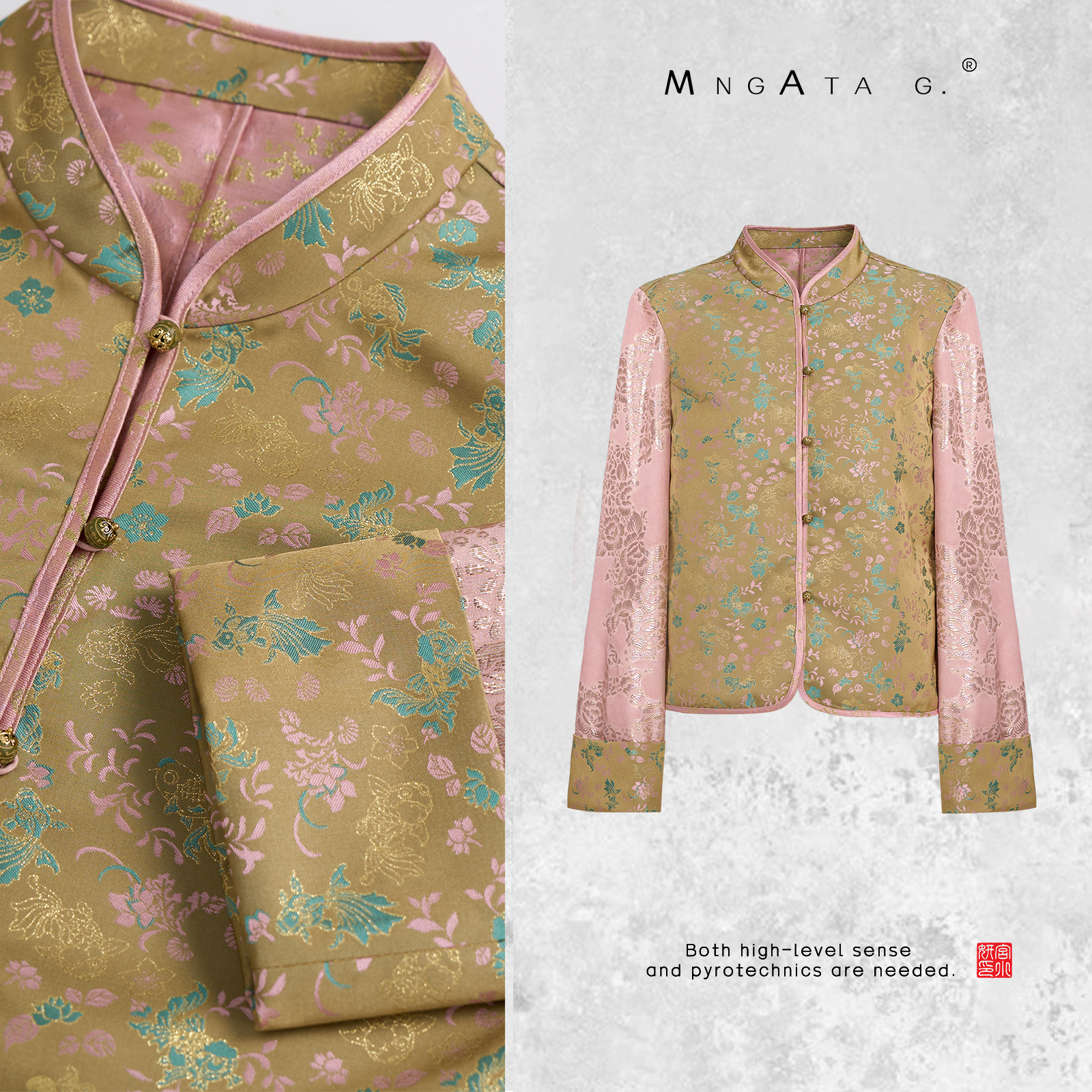 MNGATA G.宫小妍【百媚生】25春新中式穿搭中国风提花外套4X040588