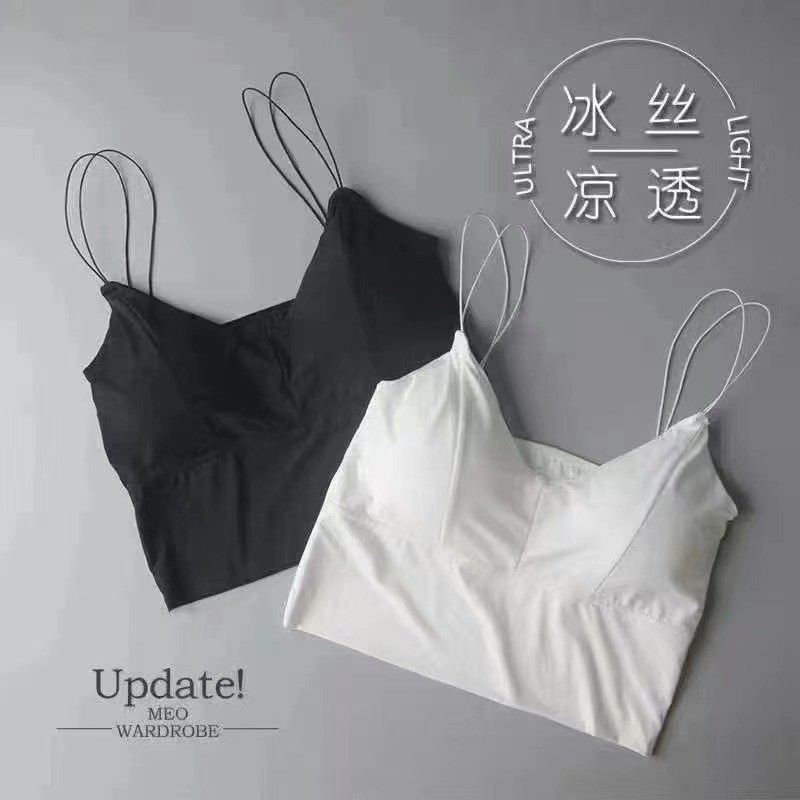 冰丝吊带背心女内搭夏季外穿新款带杯垫吊带背心