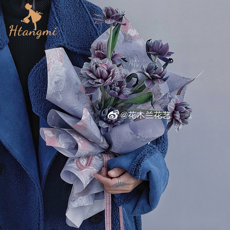 【汉唐美】新款包装纸梦境后花园油画纸鲜花花束包装纸花艺包花纸