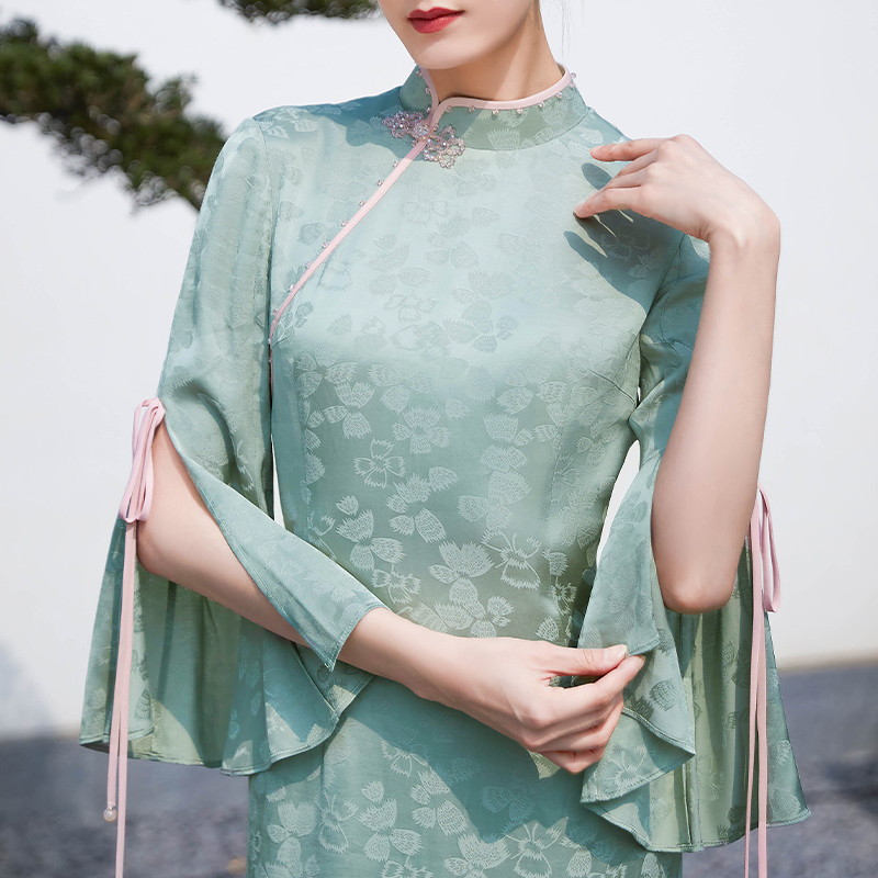 【特惠清仓】梦里芳菲改良旗袍连衣裙新中式清雅国风女装春夏2024