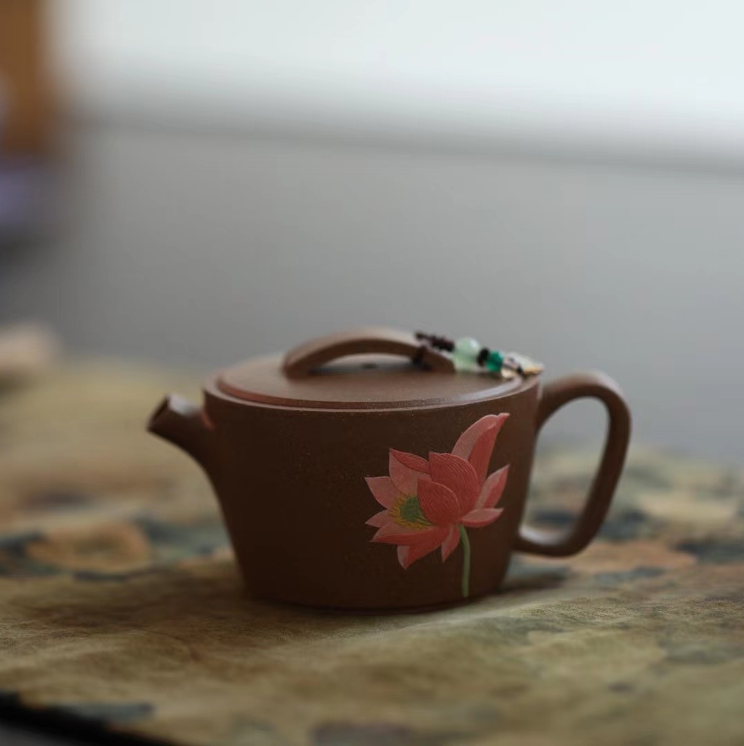 功夫茶器【出水芙蓉】原矿老段·100cc·内推球 宜兴紫砂壶 茶具