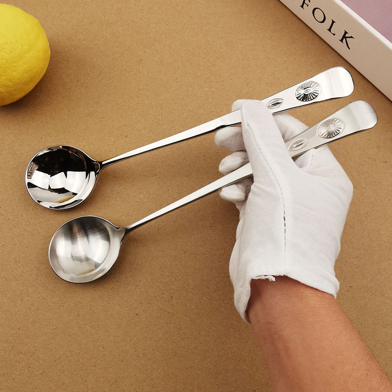 VE加厚18/10长柄勺不锈钢圆头勺饭勺汤勺韩式拌饭勺304勺子调羹