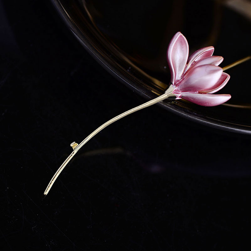 腾珍 合金合成锆石胸针 20210514粉色花朵领针防走光胸花别针
