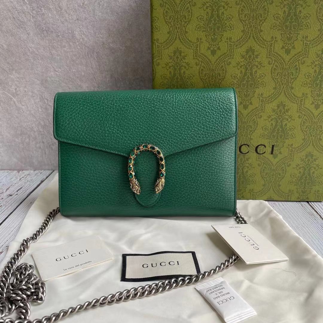 99新  gucci绿酒神woc斜挎包大全套