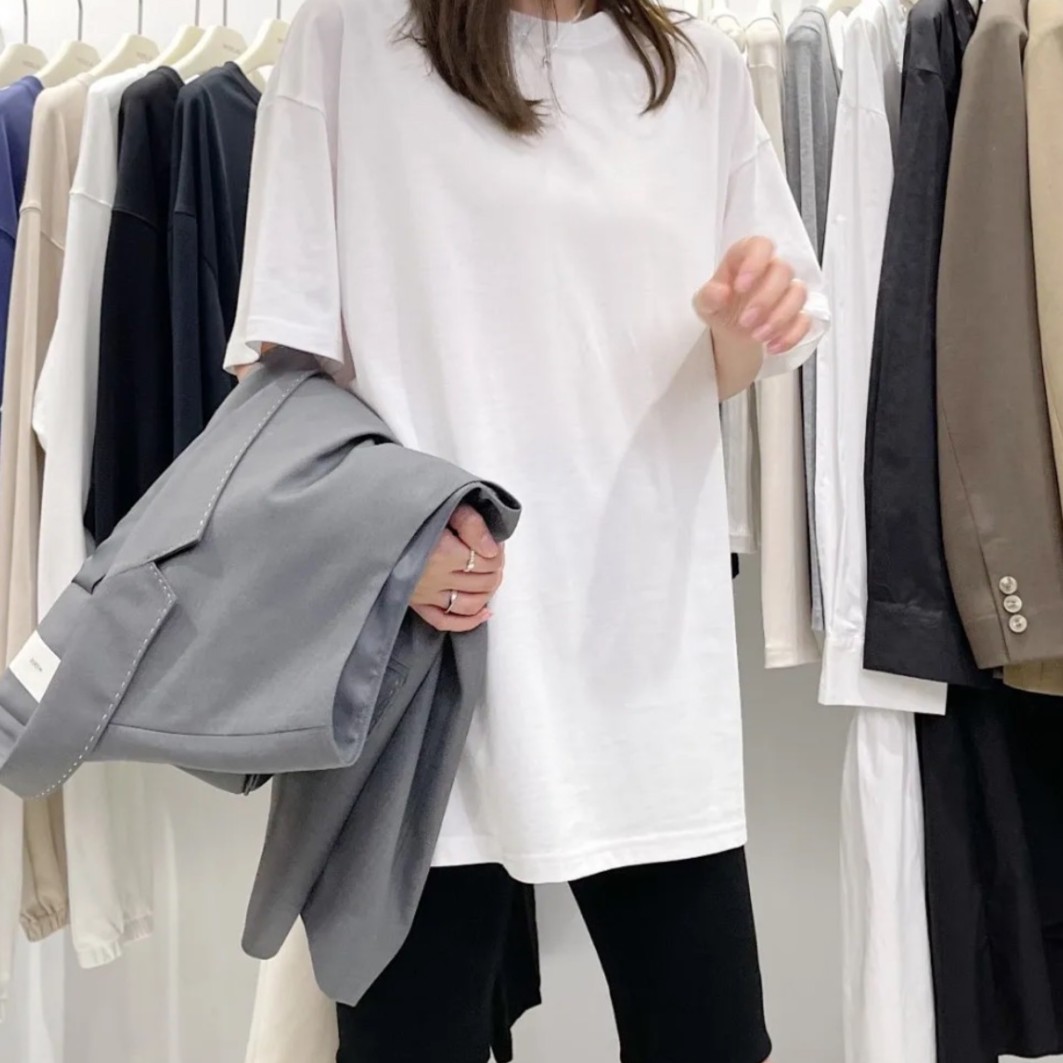 韩版慵懒风短袖T恤宽松中长款ins短袖女款爆款2025新款9186