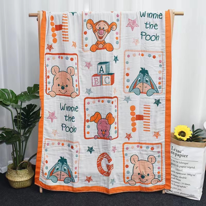 【洺雅家居】名犬连线/水洗棉多功能纱布盖毯1.2*1.5可爱柔软透气