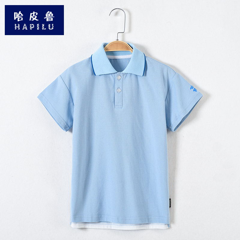 儿童休闲百搭纯棉t恤中袖上衣潮半袖薄款短袖夏季polo衫翻领男童
