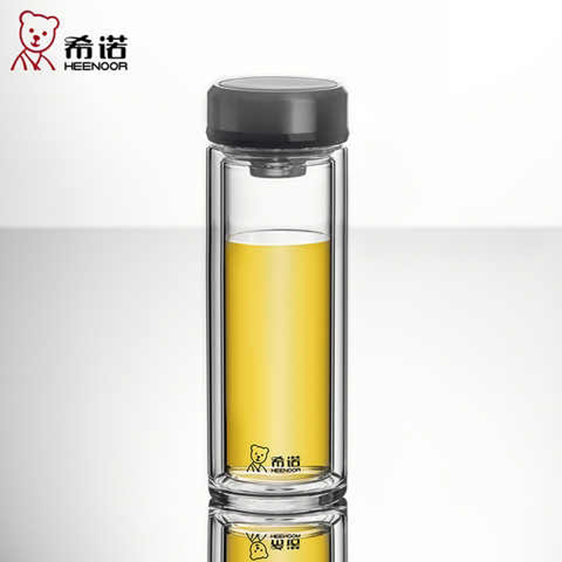 HEENOOR/希诺双层玻璃杯情侣杯隔热过滤商务泡茶水杯粉丝福利杯子