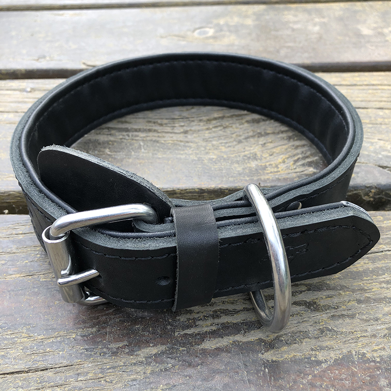 双层加厚狗狗脖圈中大型犬专用头层牛皮脖套杜高卡斯罗杜宾项圈