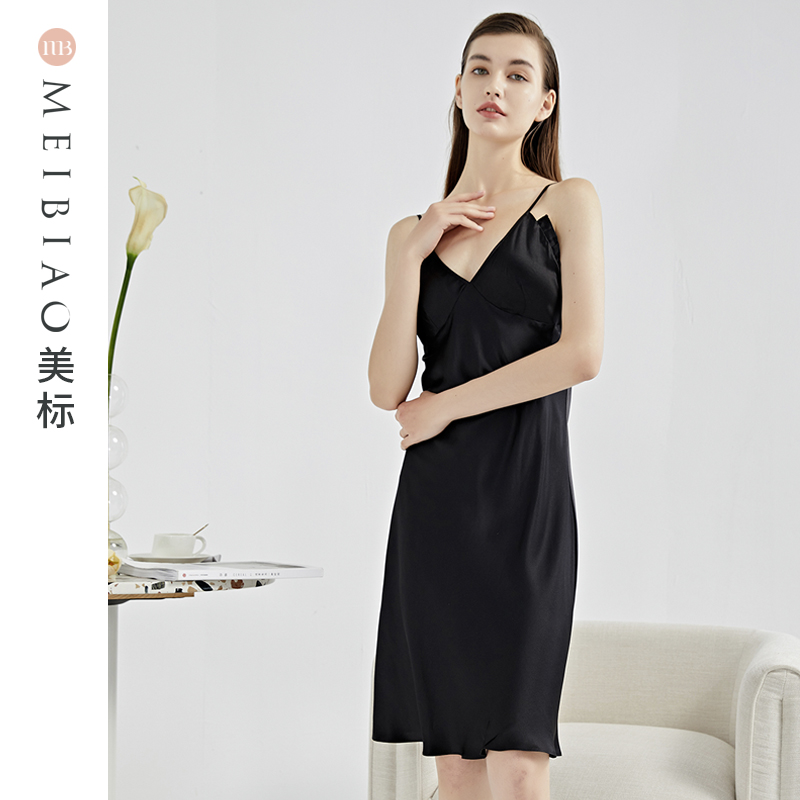美标带胸垫黑色性感宽松蕾丝女士吊带100052