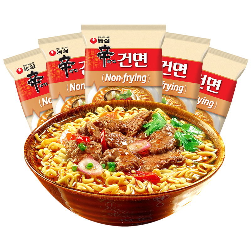 农心韩国进口辛拉面非油炸方便面韩国网红轻食面进口泡面485g