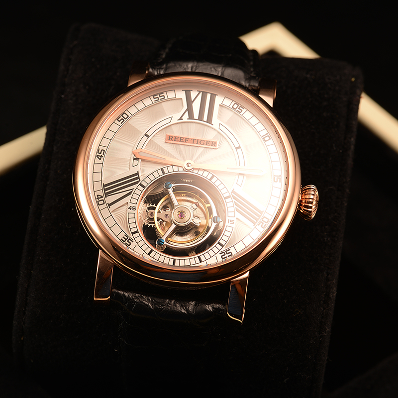 瑞夫泰格十大品牌真陀飞轮手表男士正品镂空防水机械表男 RGA1999